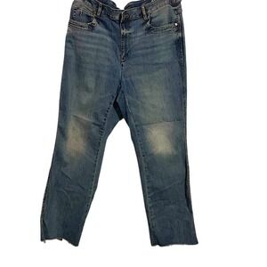 J.Jill High Rise Boot Cut Jeans Raw Hem 18P